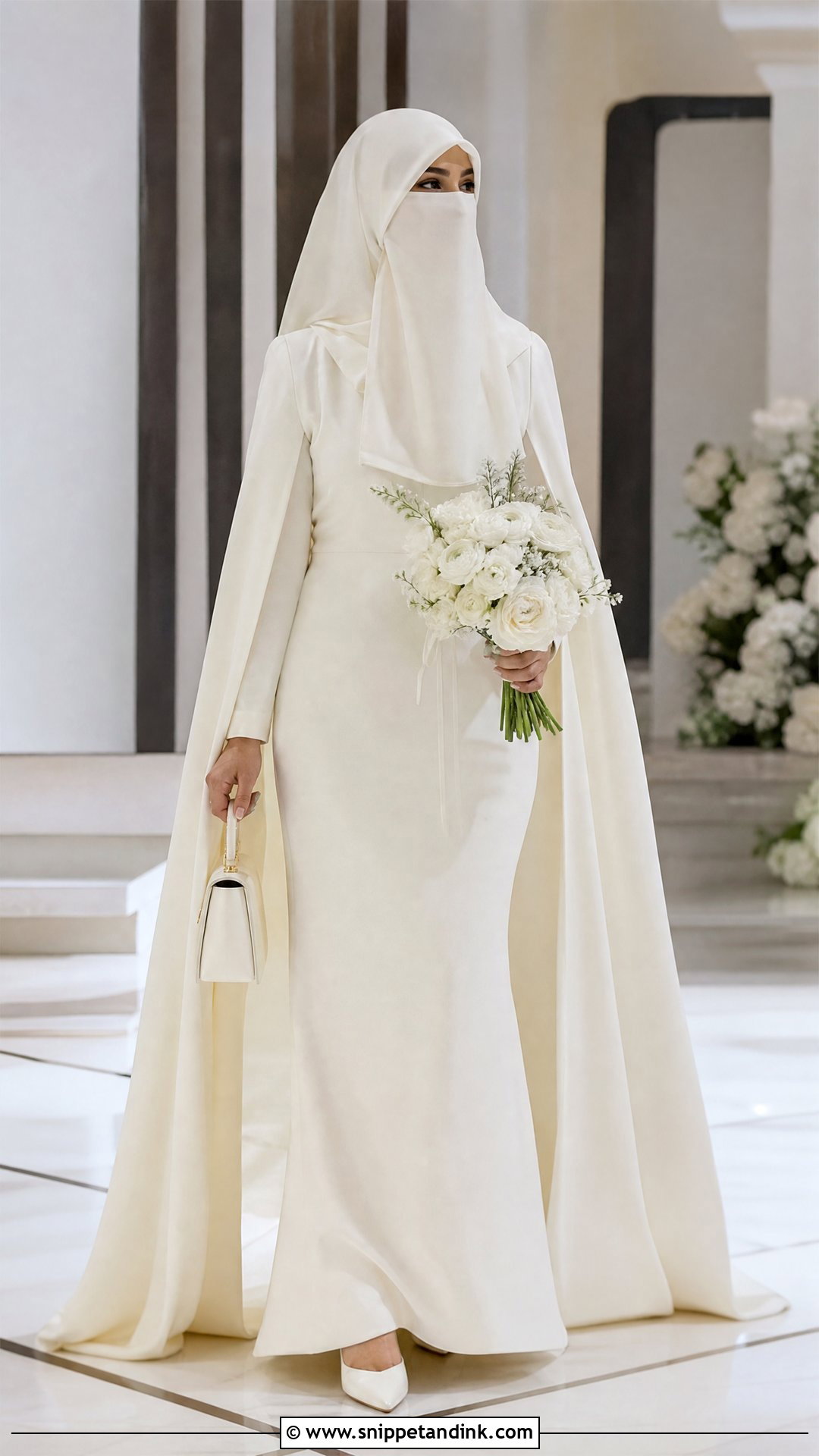 Cape Sleeve Niqab Wedding Dress - Snippet and Ink - 25 Niqab Wedding Dress Ideas