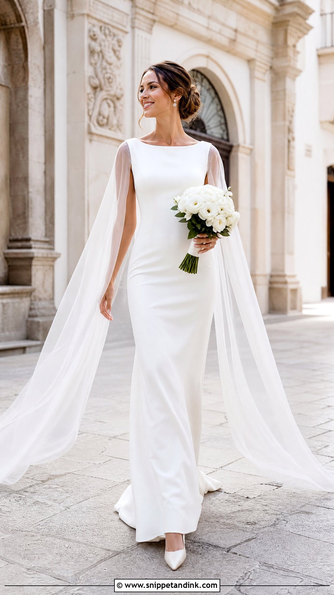 Cape Sleeve Organza Wedding Gown - Snippet and Ink - 20 Organza Wedding Gown Ideas