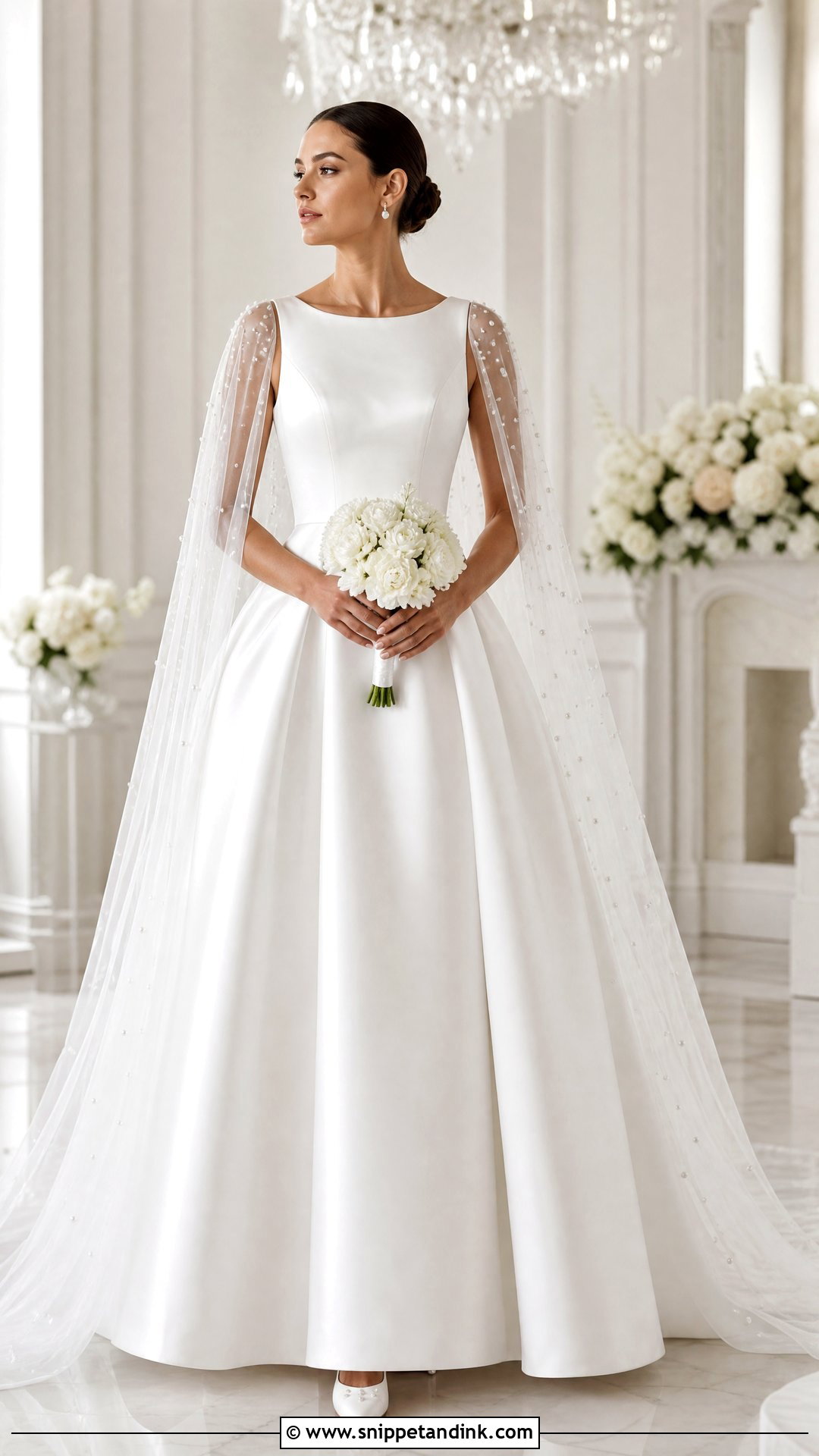 Cape Sleeve Princess Wedding Dress - Snippet and Ink - 20 Timeless Wedding Dress Princess Ideas
