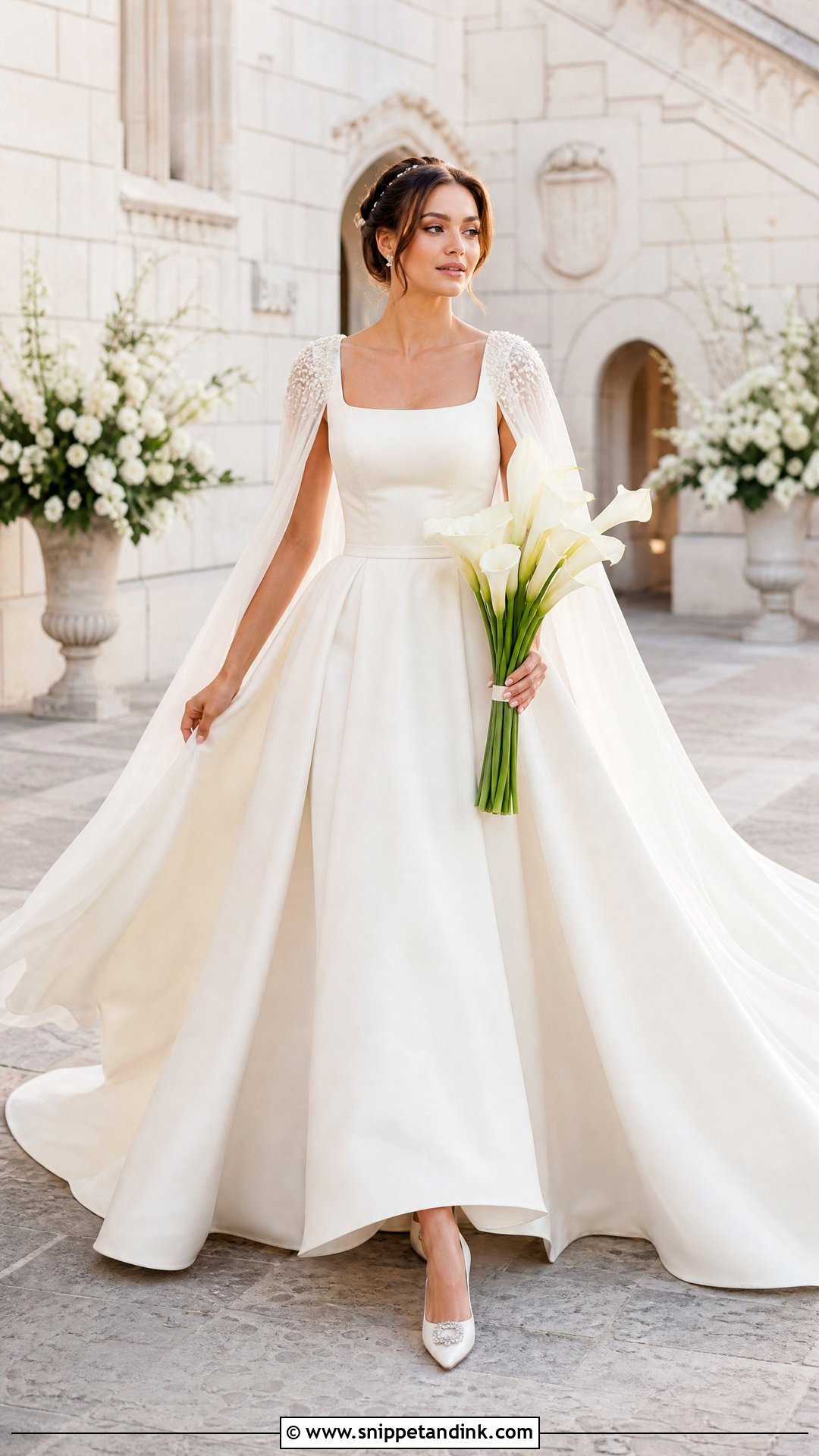 Cape Sleeve Princess Wedding Dress - Snippet and Ink - 20 Pretty Wedding Dresses Princesses