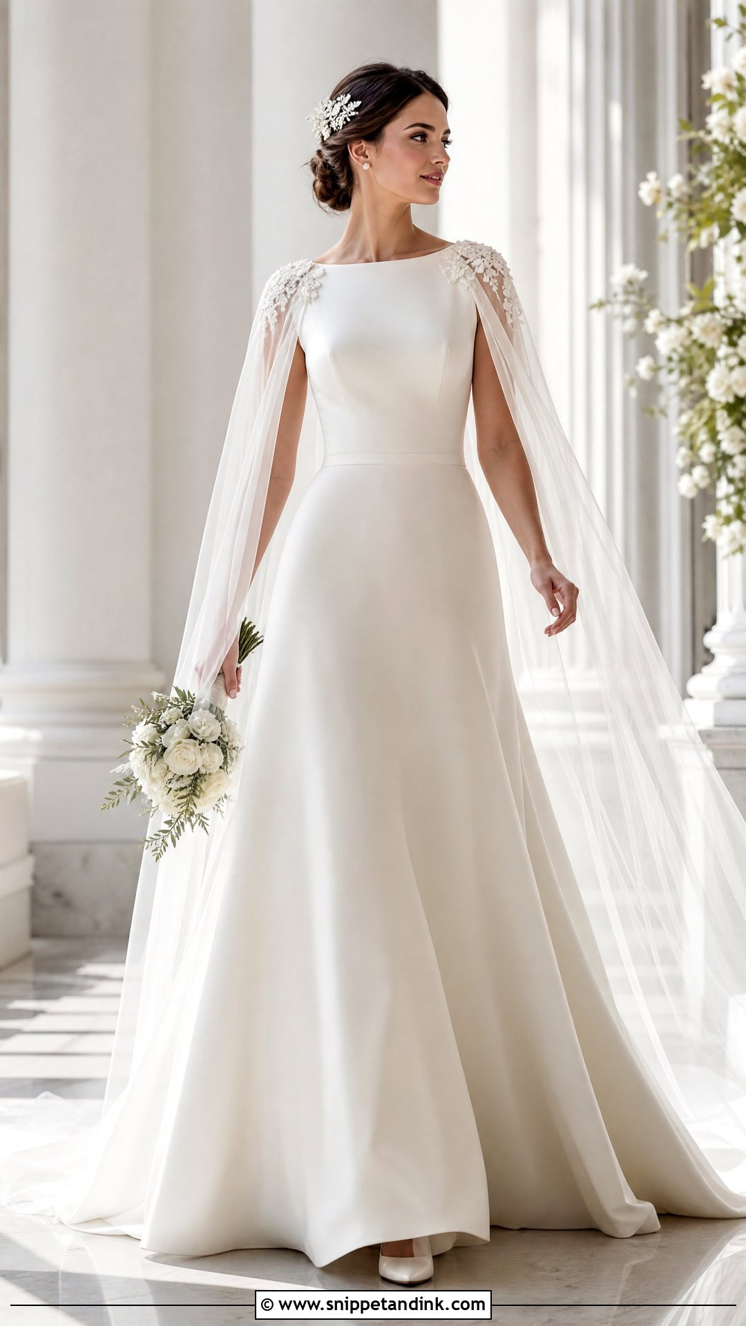Cape Sleeve Princess Wedding Dress - Snippet and Ink - 20 Royal Princess Wedding Dresses