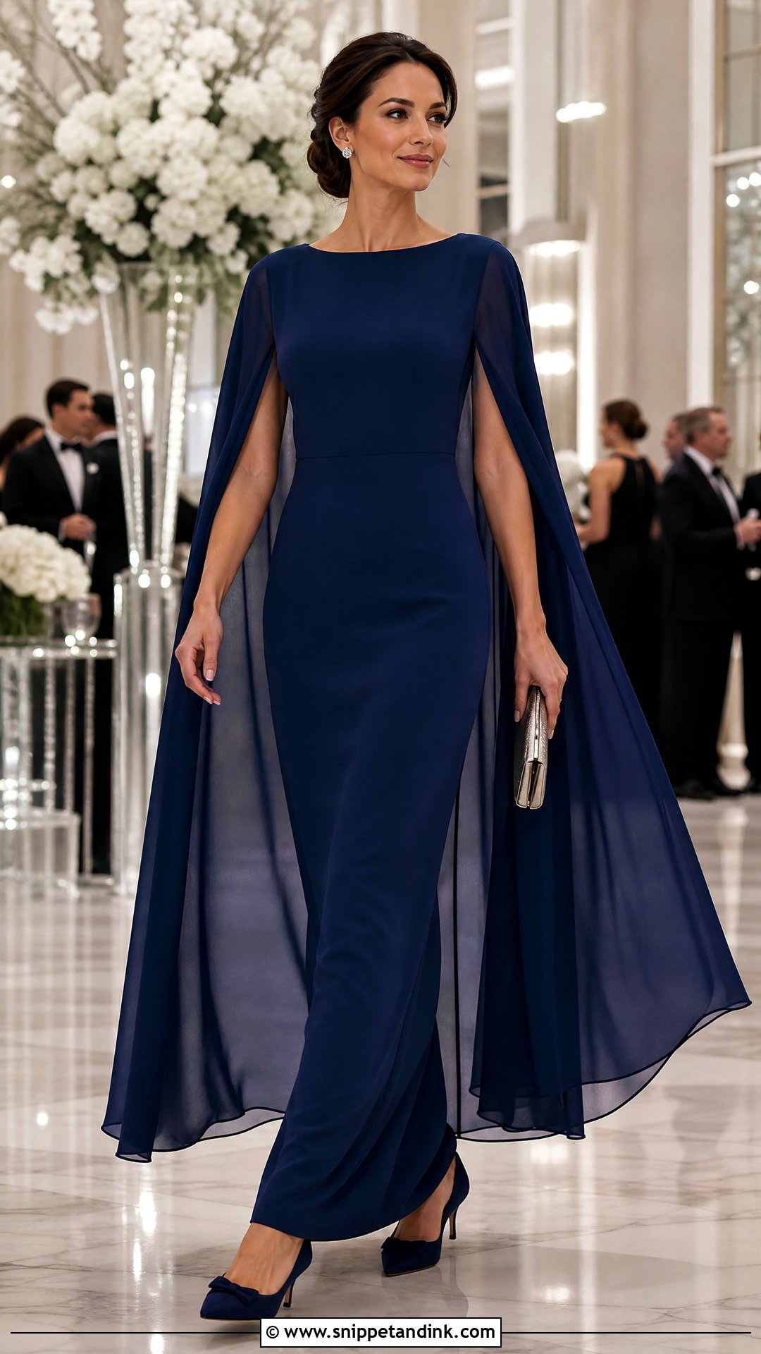Cape Sleeve Principal Sponsor Gown - Snippet and Ink - 20 Principal Sponsor Gown Style Ideas