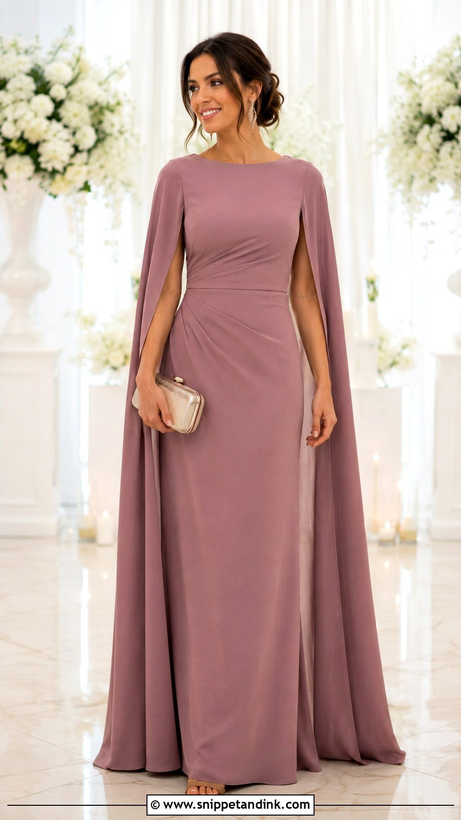 Cape Sleeve Principal Sponsor Gown - Snippet and Ink - 25 Principal Sponsor Dress for Wedding Ideas