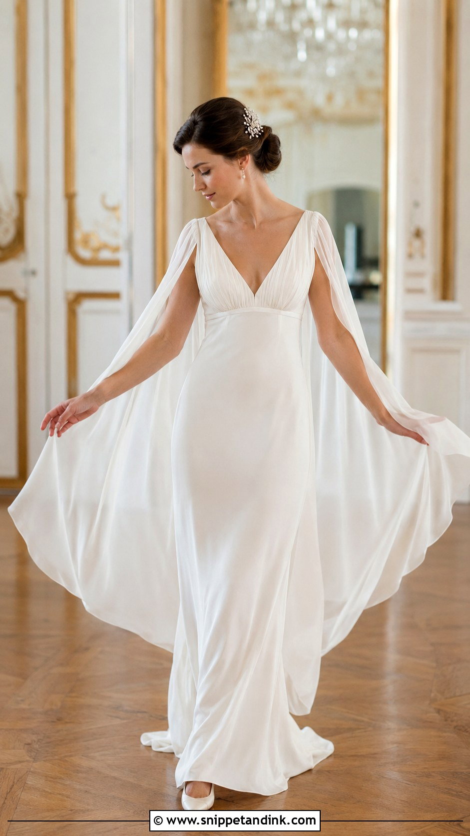 Cape Sleeve Regency Era Wedding Dress - Snippet and Ink - 20 Regency Era Wedding Dress Ideas
