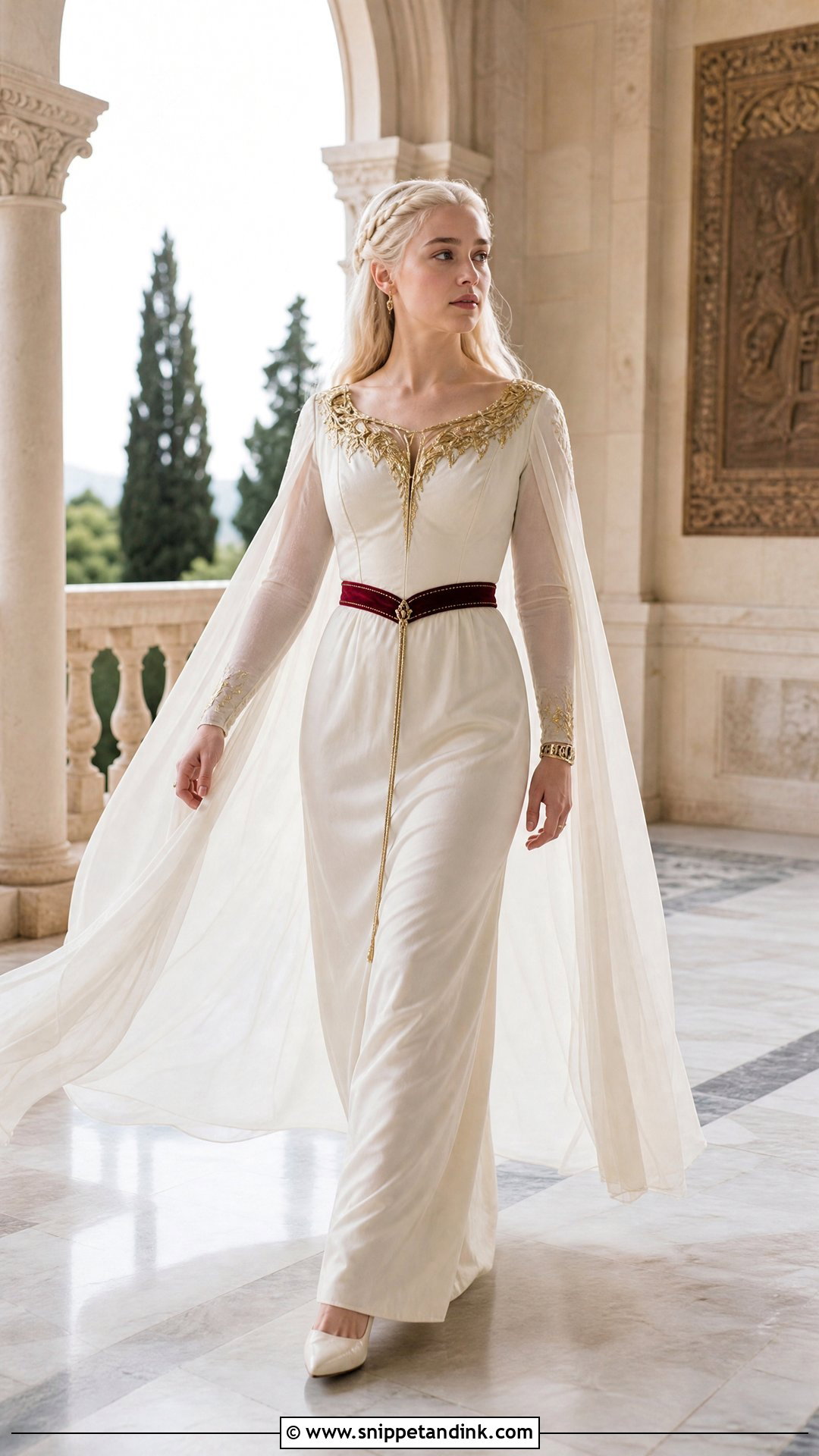 Cape Sleeve Rhaenyra Wedding Dress - Snippet and Ink - 20 Rhaenyra Wedding Dress Ideas