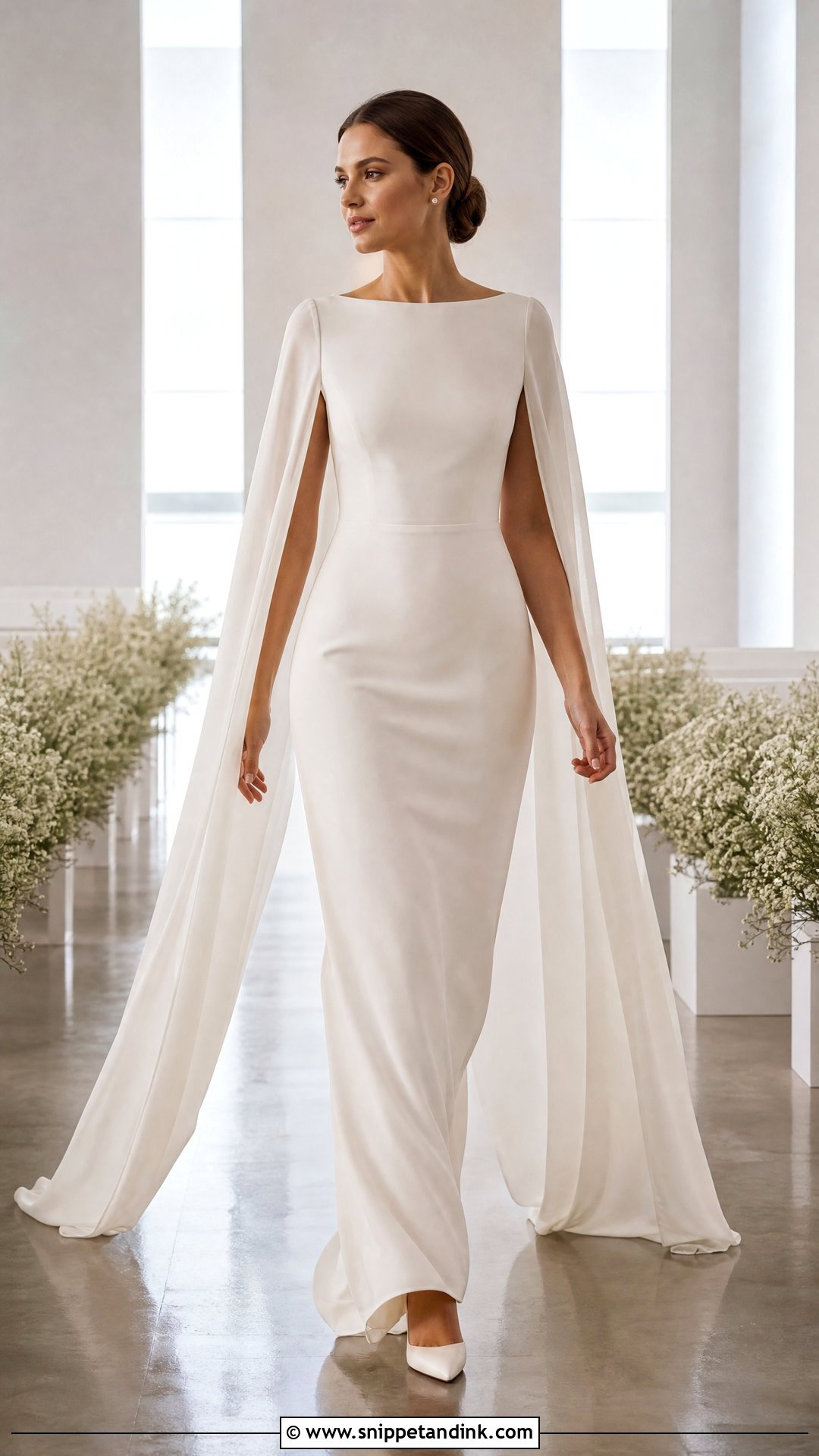 Cape Sleeve Wedding Ceremony Dress - Snippet and Ink - 20 Wedding Ceremony Dress Ideas