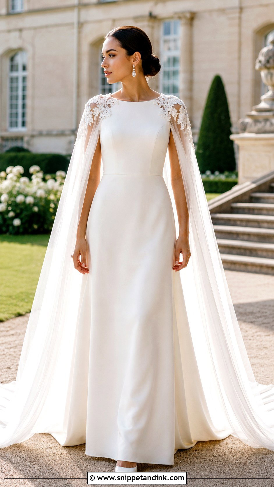 Cape Sleeve Wedding Dress - Snippet and Ink - 20 Fairy Tail Wedding Dress Ideas