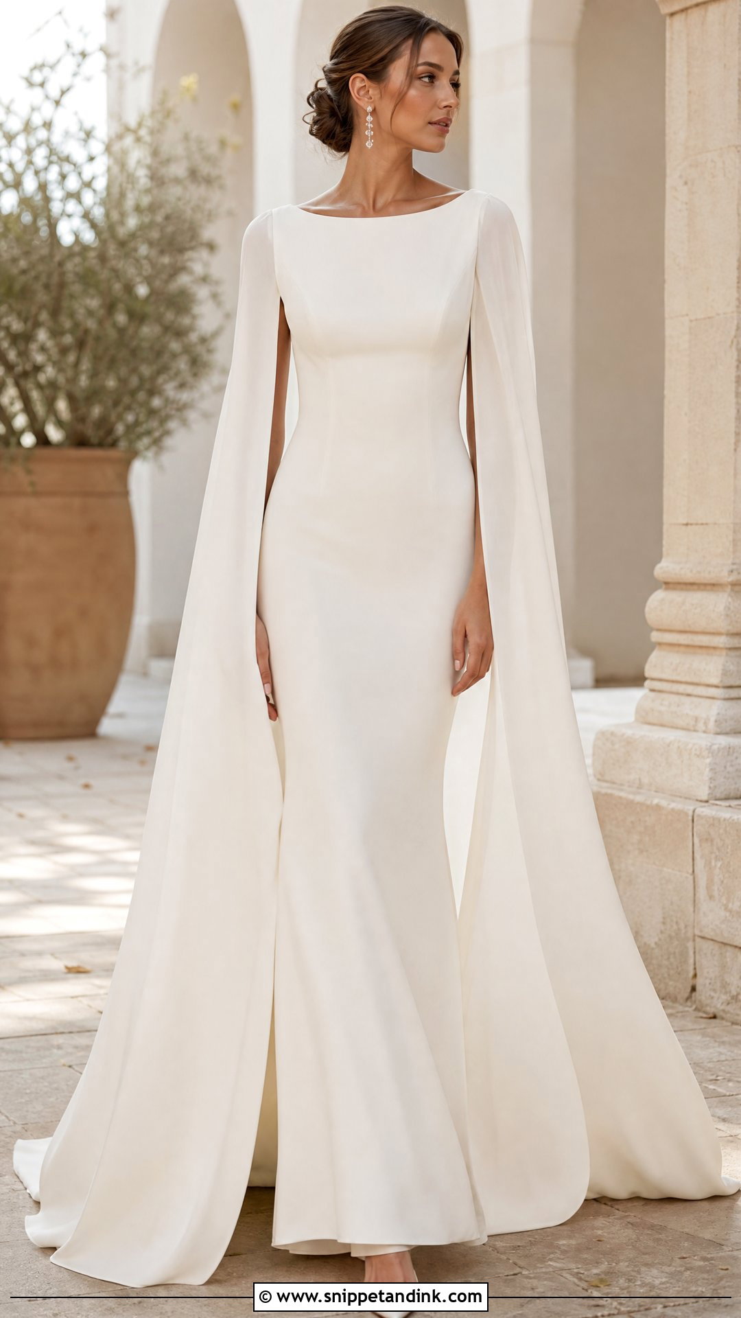 Cape Sleeve Wedding Dress - Snippet and Ink - 20 Glamorous Wedding Dress Ideas