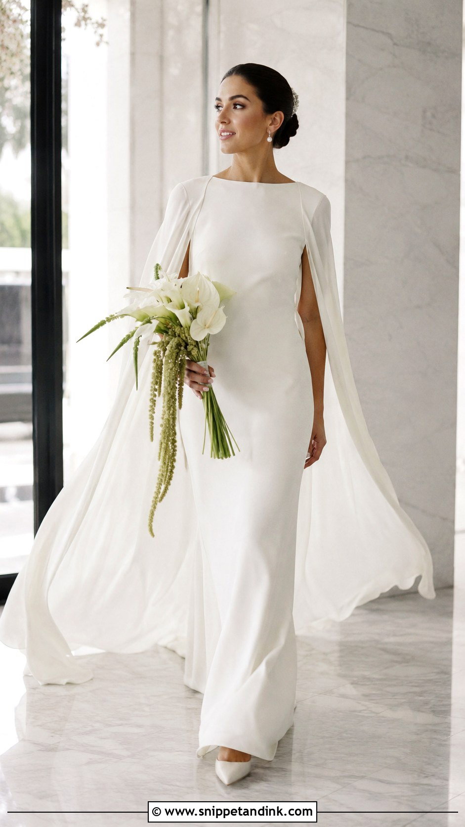 Cape Sleeve Wedding Dress - Snippet and Ink - 20 Majestic Wedding Dresses