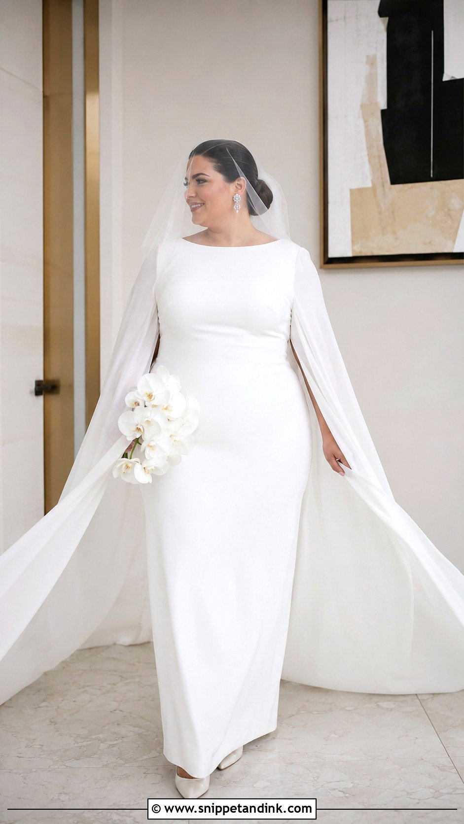 Cape Sleeve Wedding Dress - Snippet and Ink - 20 Plus Wedding Dresses