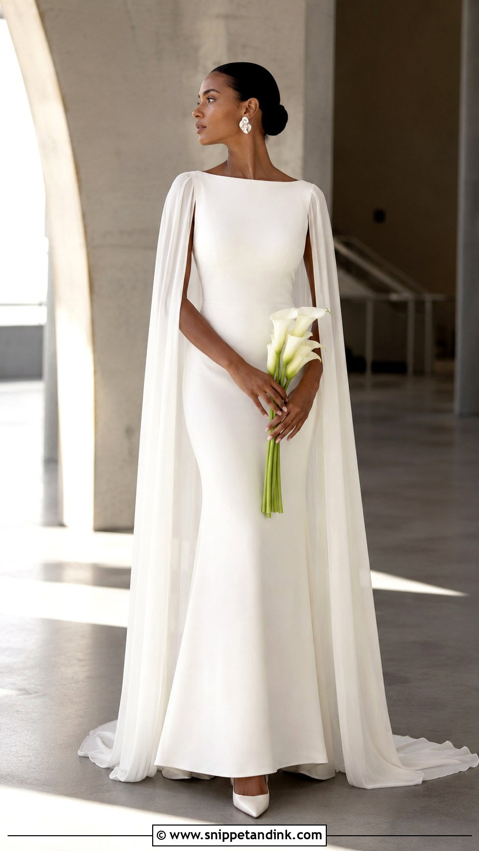Cape Sleeve Wedding Dress - Snippet and Ink - 20 Rich Wedding Dress Ideas