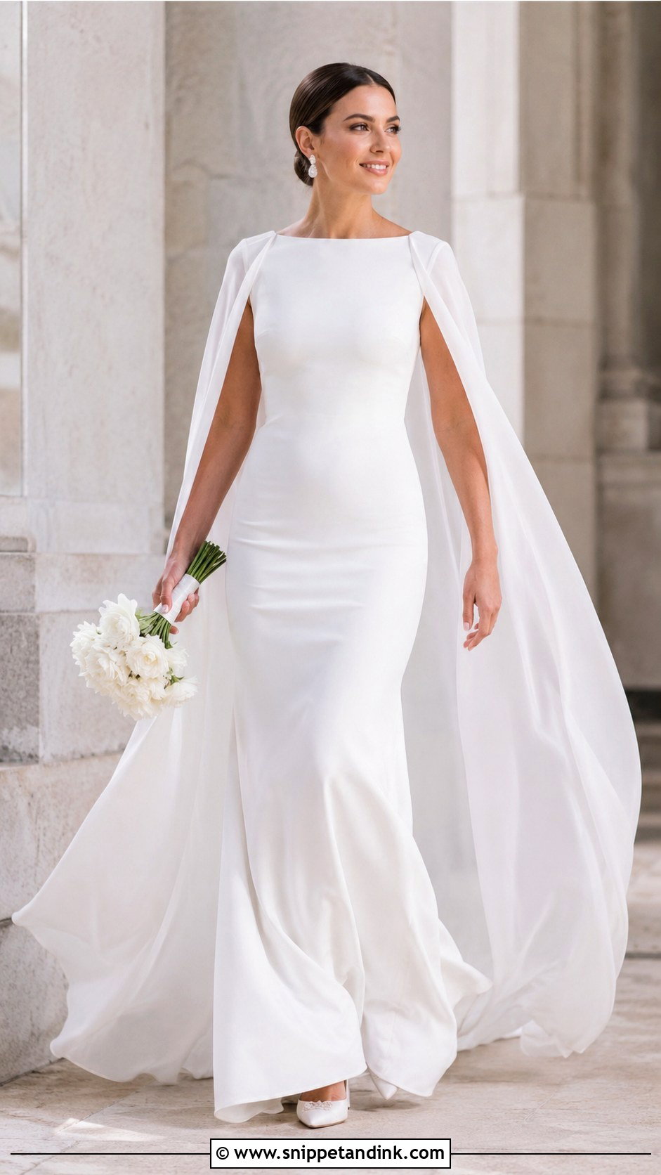 Cape Sleeve Wedding Dress - Snippet and Ink - 20 Simple Unique Wedding Dresses