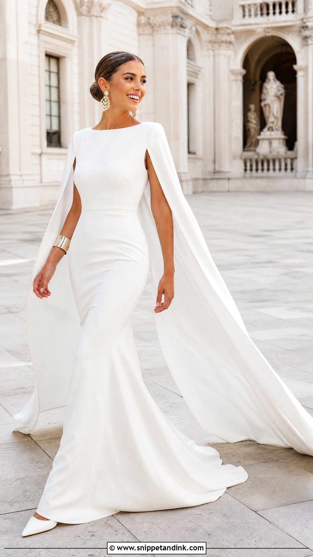 Cape Sleeve Wedding Dress - Snippet and Ink - 25 High Fashion Wedding Dress Ideas