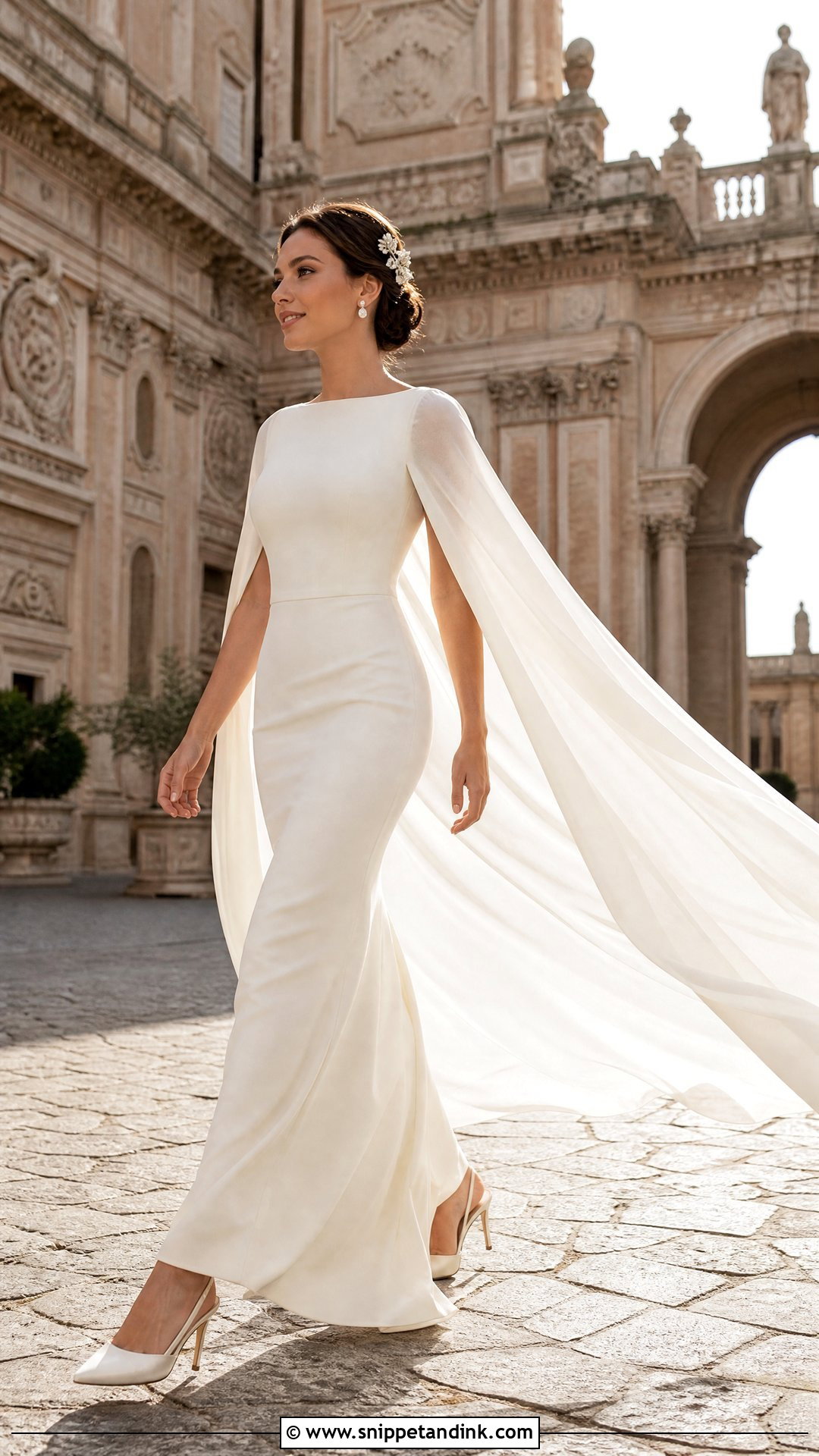 Cape Sleeve Wedding Dress - Snippet and Ink - 25 Runway Wedding Dress Ideas