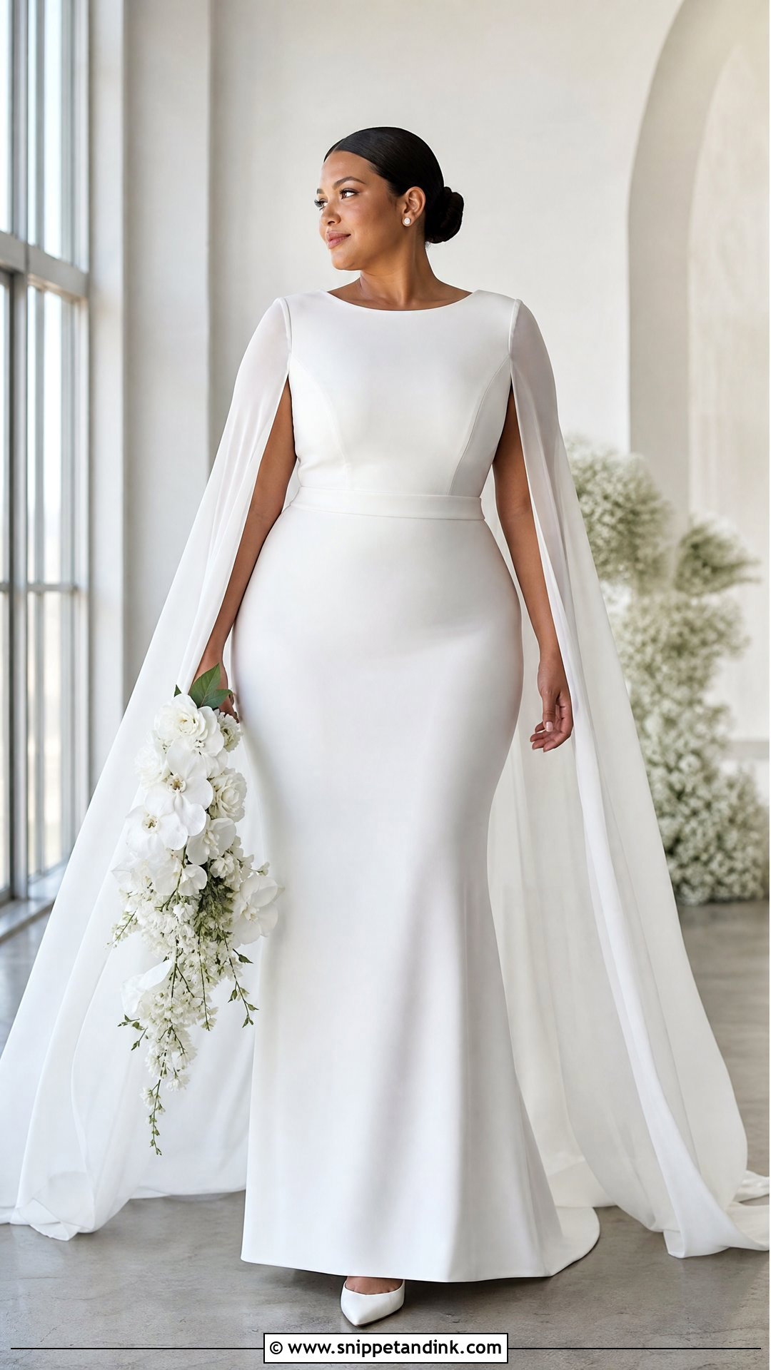 Cape Sleeve Wedding Dress - Snippet and Ink - 25 Wedding Dress Curvy Bride Ideas