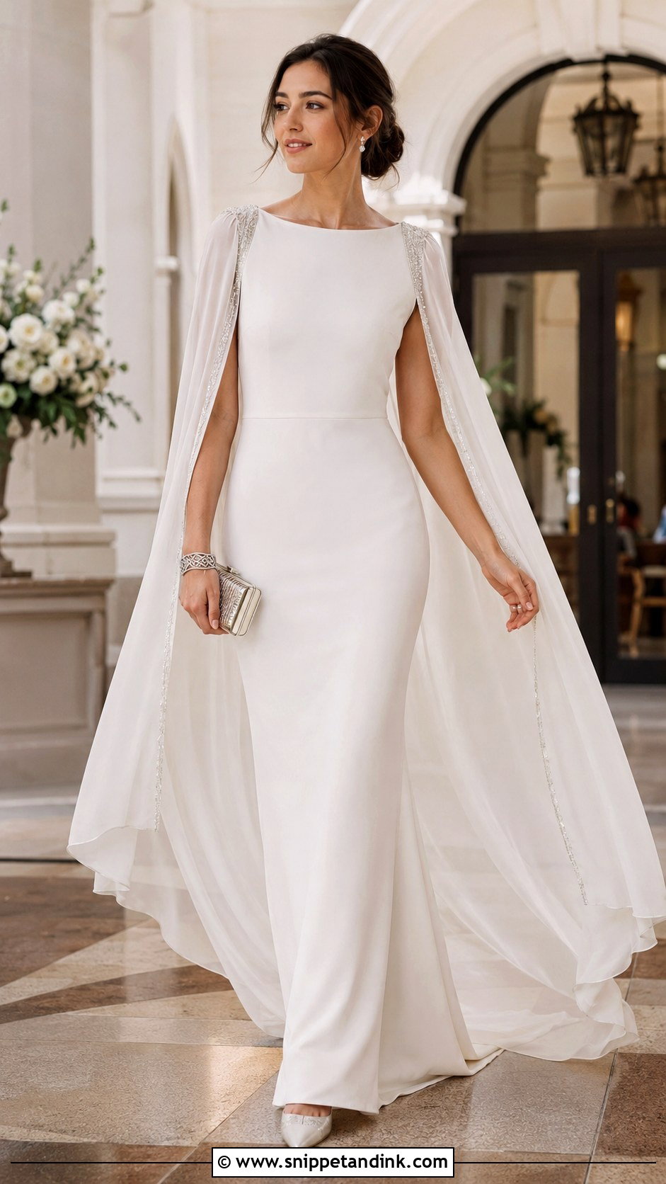 Cape Sleeve Wedding Dress - Snippet and Ink - 20 20s Style Wedding Dress Ideas