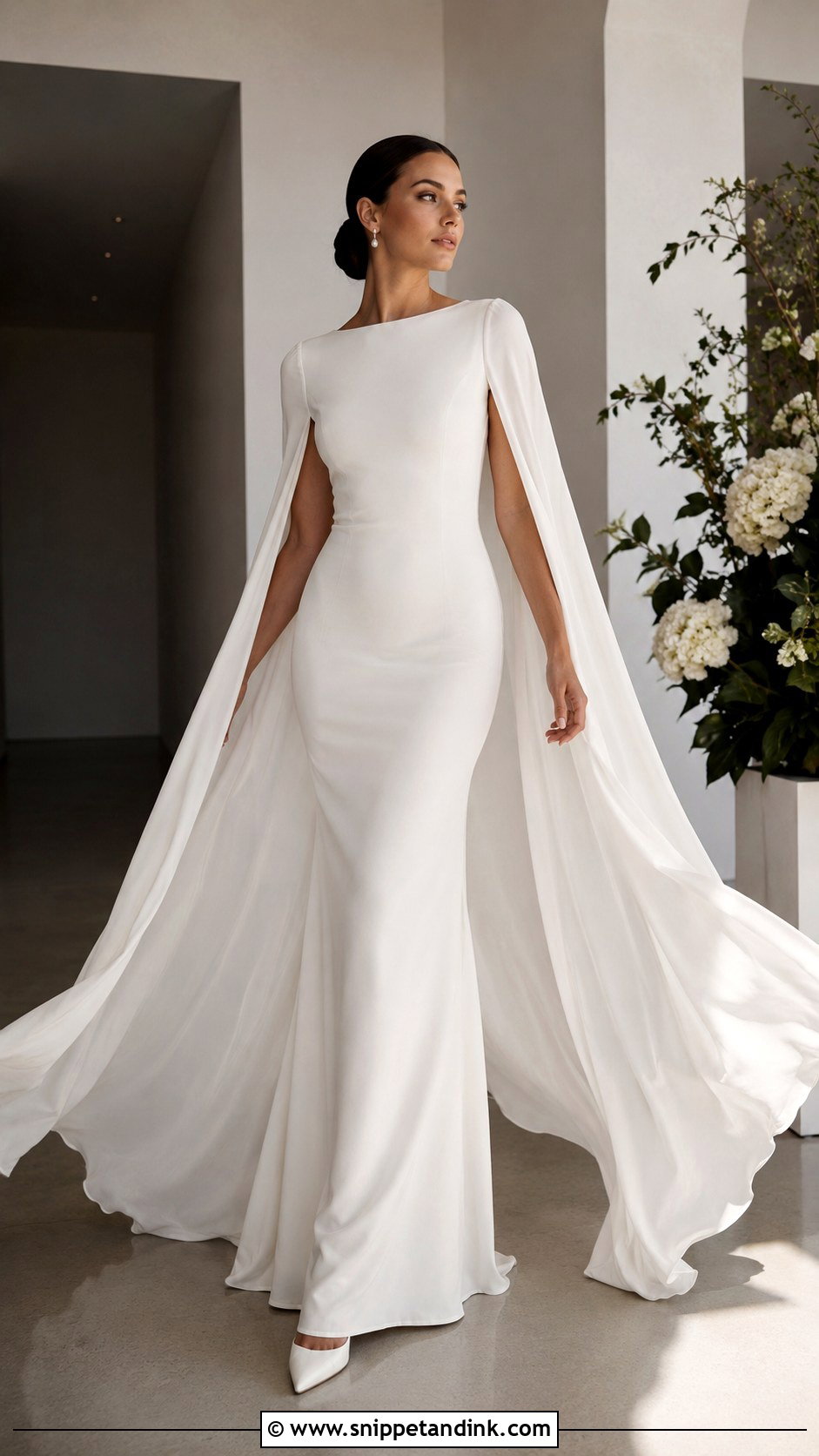 Cape Sleeve Wedding Dress - Snippet and Ink - 20 Amazing Wedding Dress Ideas