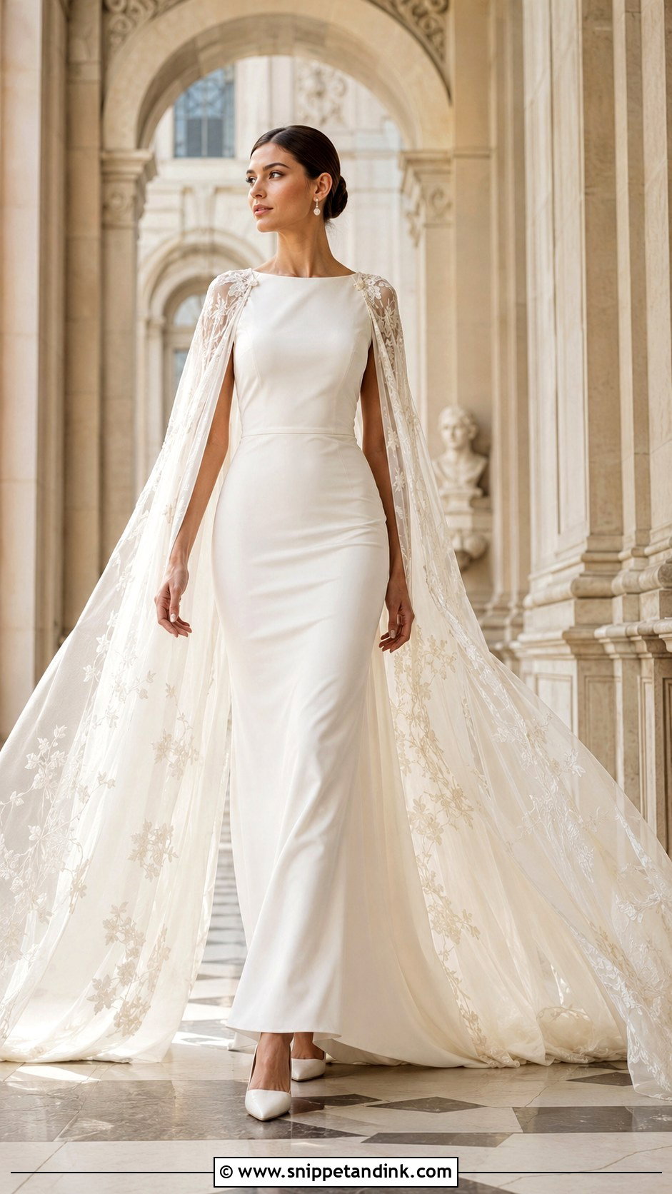 Cape Sleeve Wedding Dress - Snippet and Ink - 20 Beautiful Wedding Dresses Fairytale