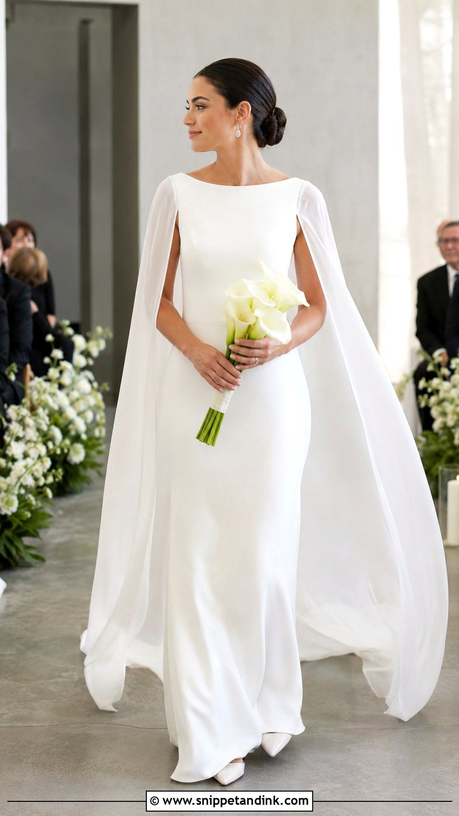 Cape Sleeve Wedding Dress - Snippet and Ink - 20 Boujee Wedding Dress Ideas
