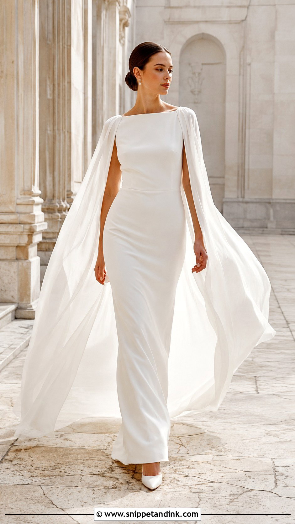 Cape Sleeve Wedding Dress - Snippet and Ink - 20 Classy Bride Dress Ideas