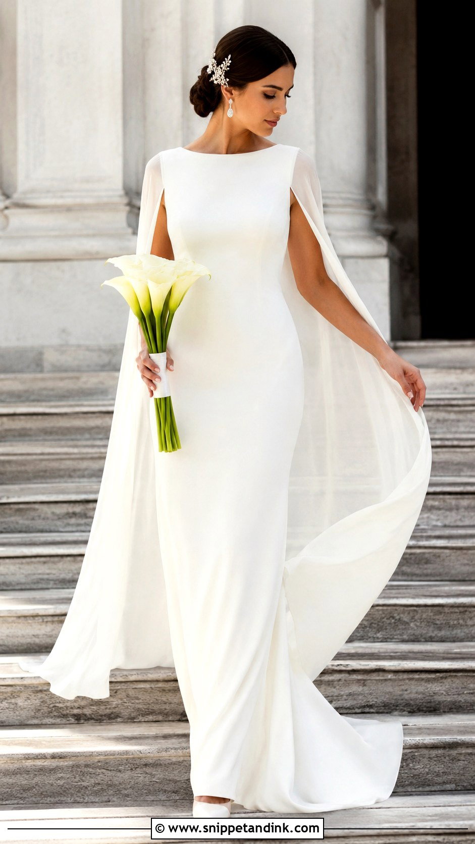 Cape Sleeve Wedding Dress - Snippet and Ink - 20 Elegant Vintage Wedding Dress Ideas