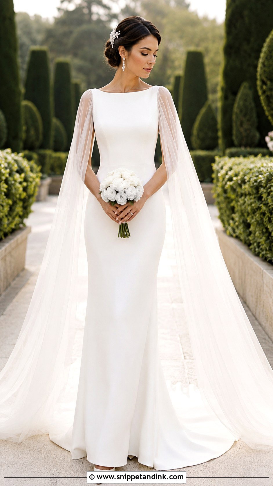 Cape Sleeve Wedding Dress - Snippet and Ink - 20 Fairy Like Wedding Dress Ideas