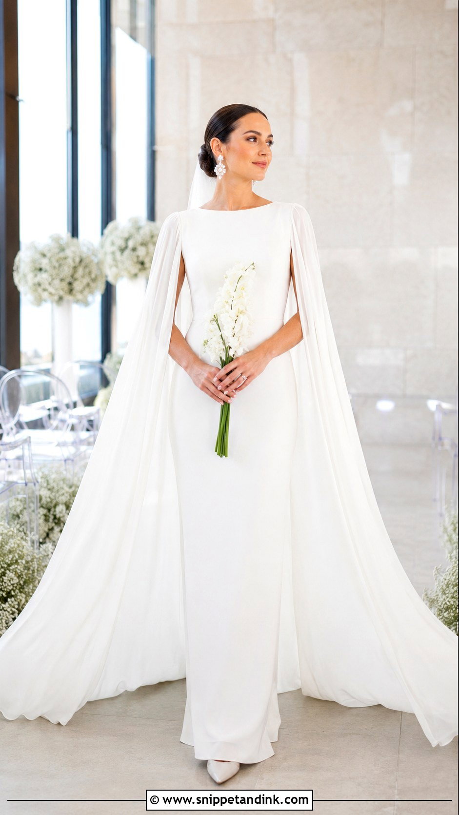 Cape Sleeve Wedding Dress - Snippet and Ink - 20 Fashion Wedding Dress Ideas