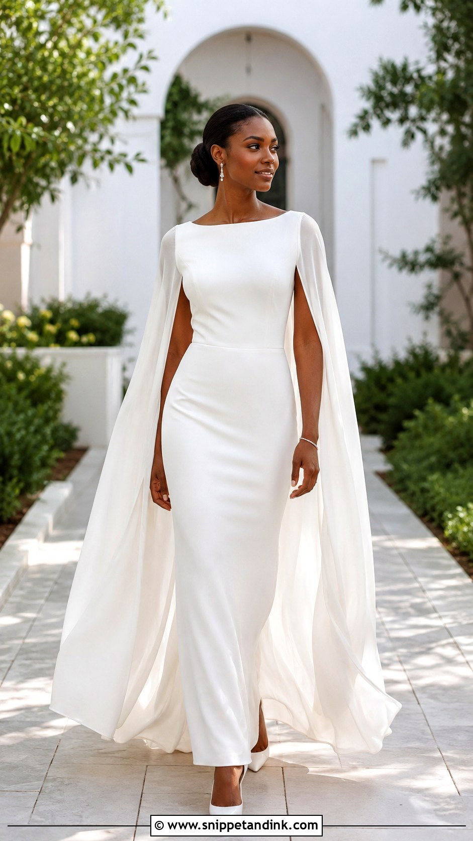 Cape Sleeve Wedding Dress - Snippet and Ink - 20 Black Bride Wedding Dress Ideas