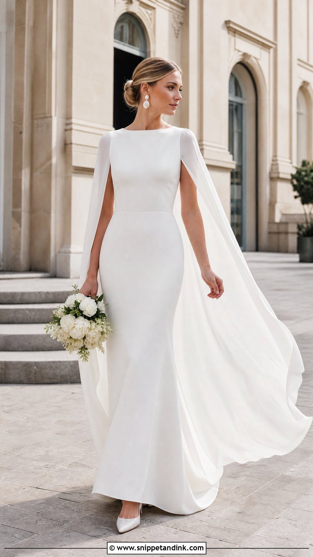 Cape Sleeve Wedding Dress - Snippet and Ink - 20 Scandinavian Wedding Dress Ideas