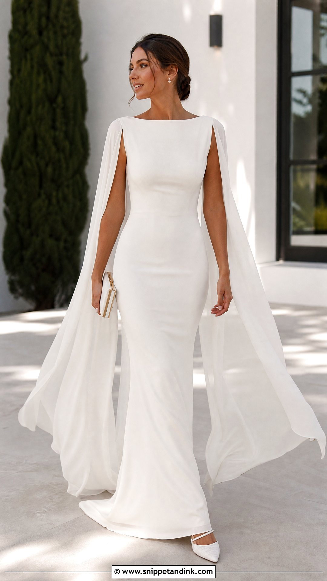 Cape Sleeve Wedding Dress - Snippet and Ink - 20 Sew Wedding Dress Ideas