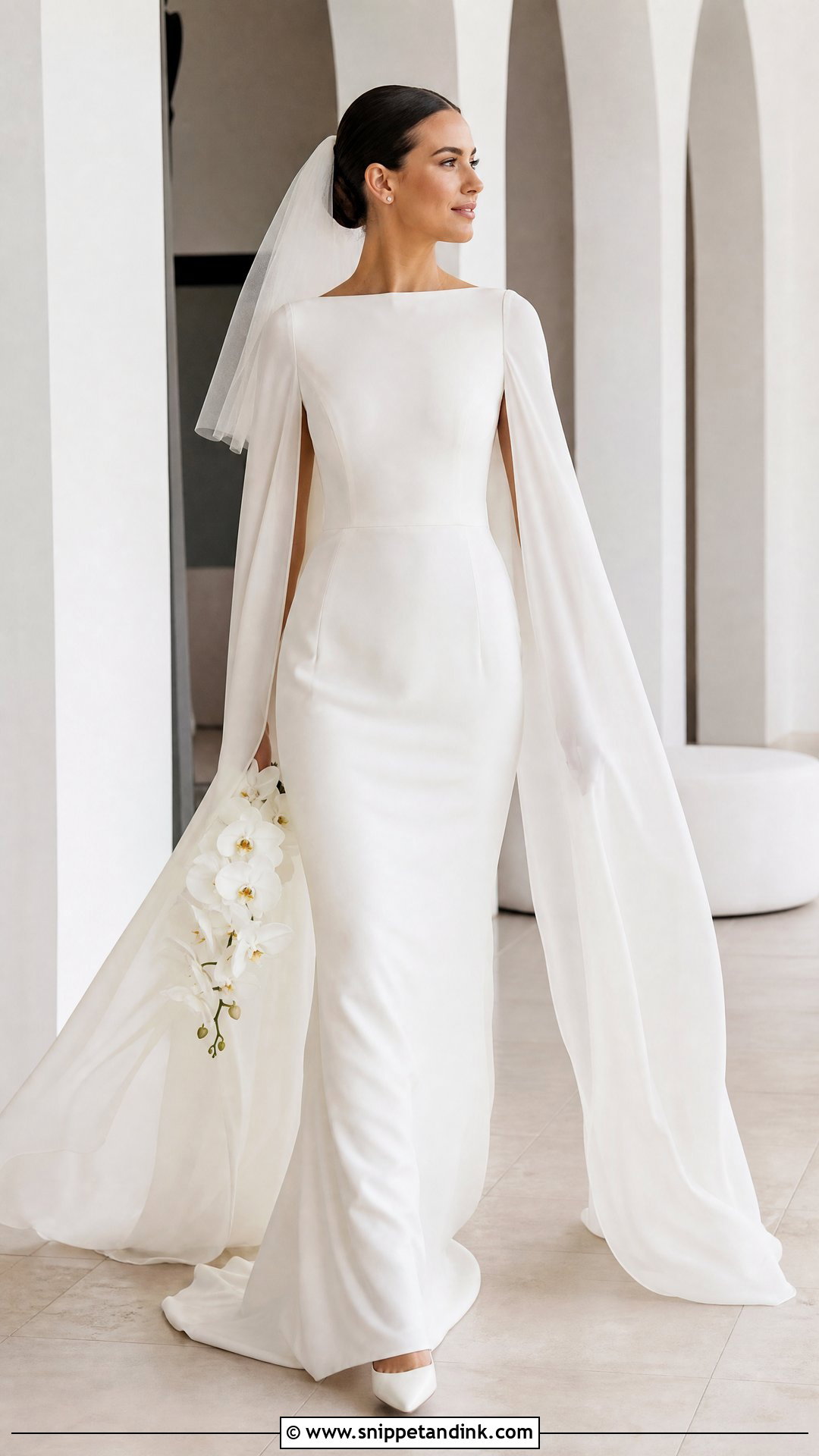 Cape Sleeve Wedding Dress - Snippet and Ink - 20 Understated Wedding Dress Ideas