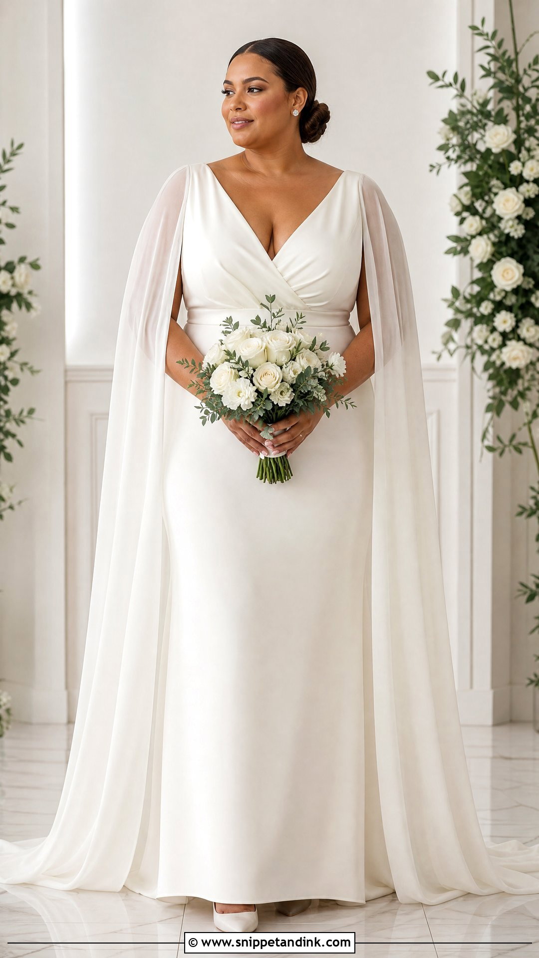 Cape Sleeve Wedding Dress - Snippet and Ink - 20 Wedding Dresses for Chubby Brides