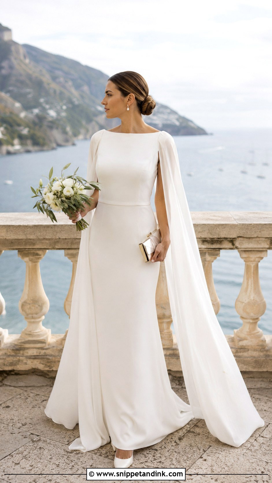 Cape Sleeve Wedding Dress - Snippet and Ink - 20 Mama Mia Wedding Dress Ideas
