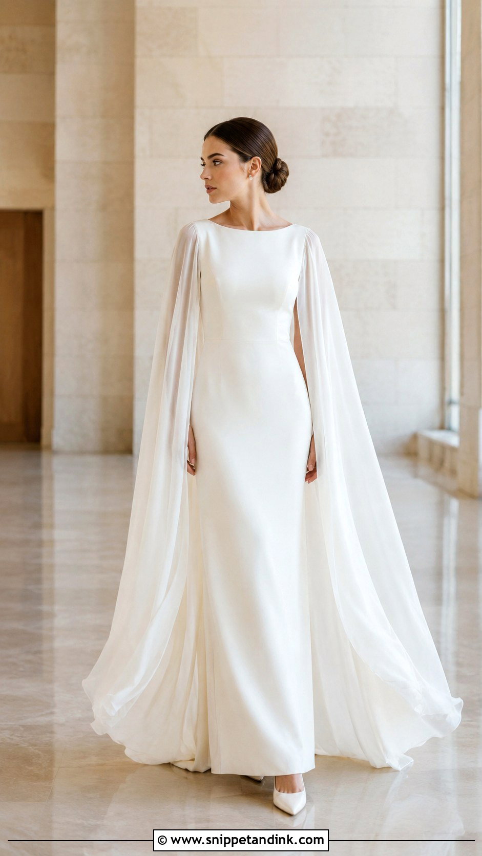 Cape Sleeve Wedding Dress - Snippet and Ink - 20 Modern Bride Dress Ideas