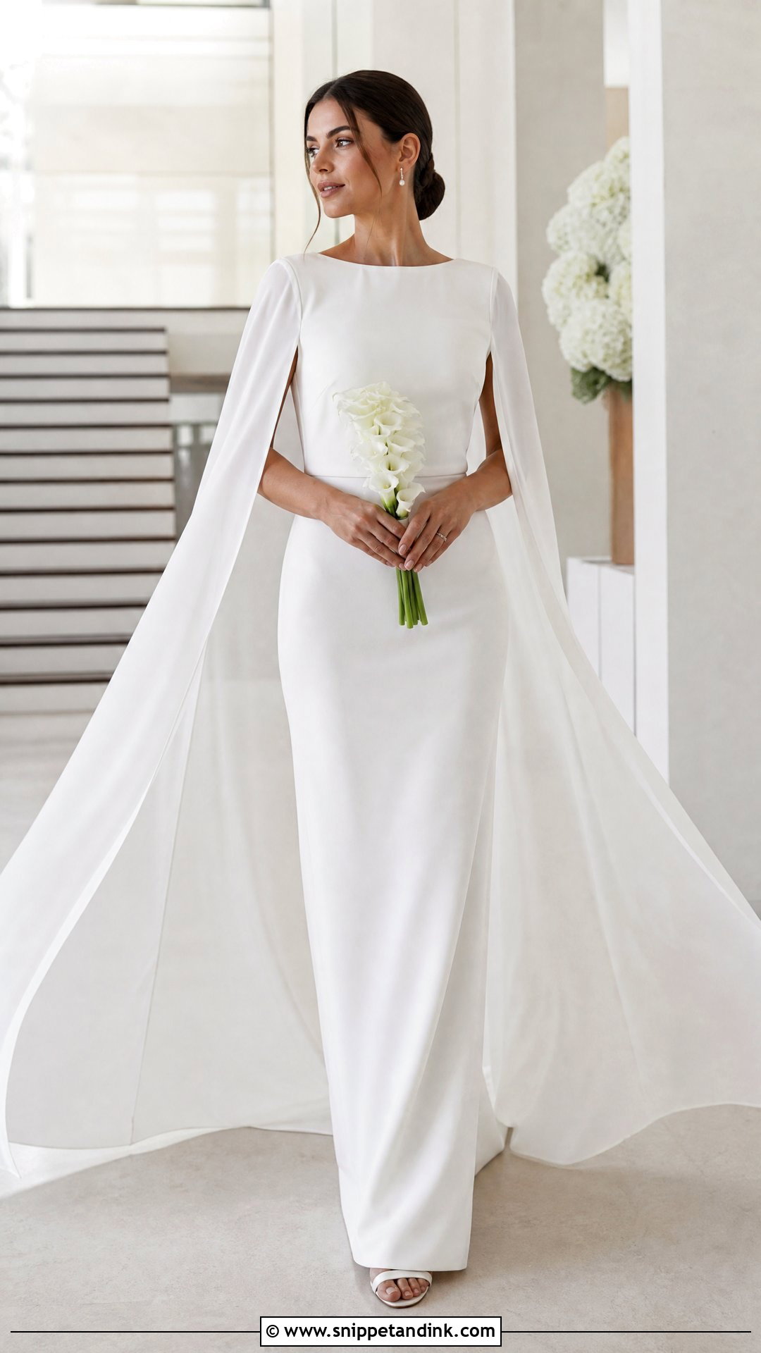 Cape Sleeve Wedding Dress - Snippet and Ink - 20 Nice Wedding Dresses