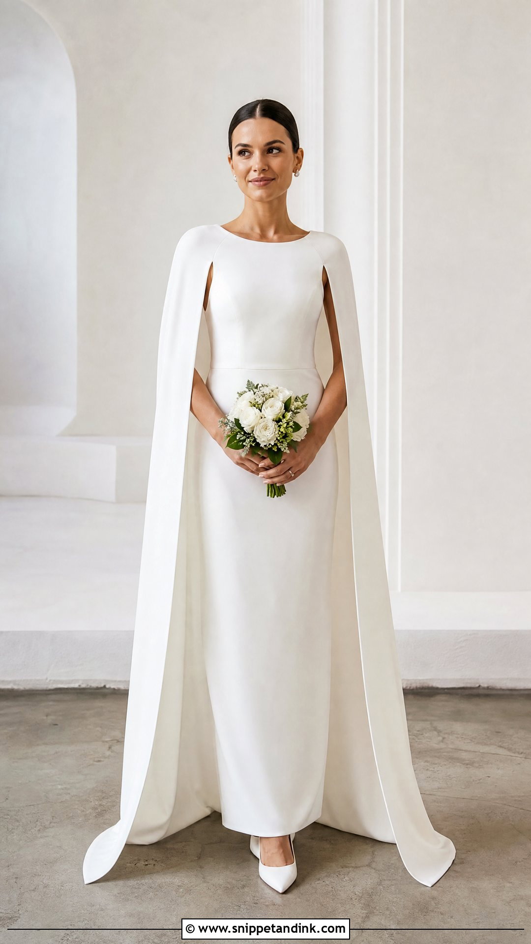 Cape Sleeve Wedding Dress - Snippet and Ink - 20 Petite Bride Wedding Dress Ideas