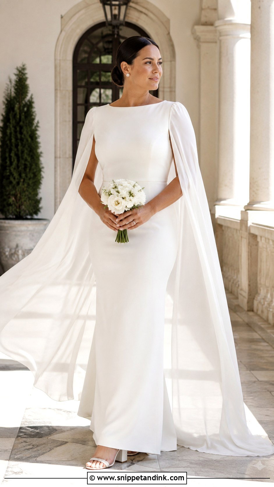 Cape Sleeve Wedding Dress - Snippet and Ink - 20 Curvy Wedding Dresses