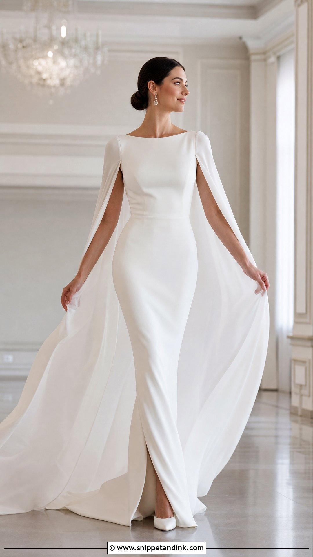 Cape Sleeve Wedding Dress - Snippet and Ink - 20 Prettiest Wedding Dress Ideas
