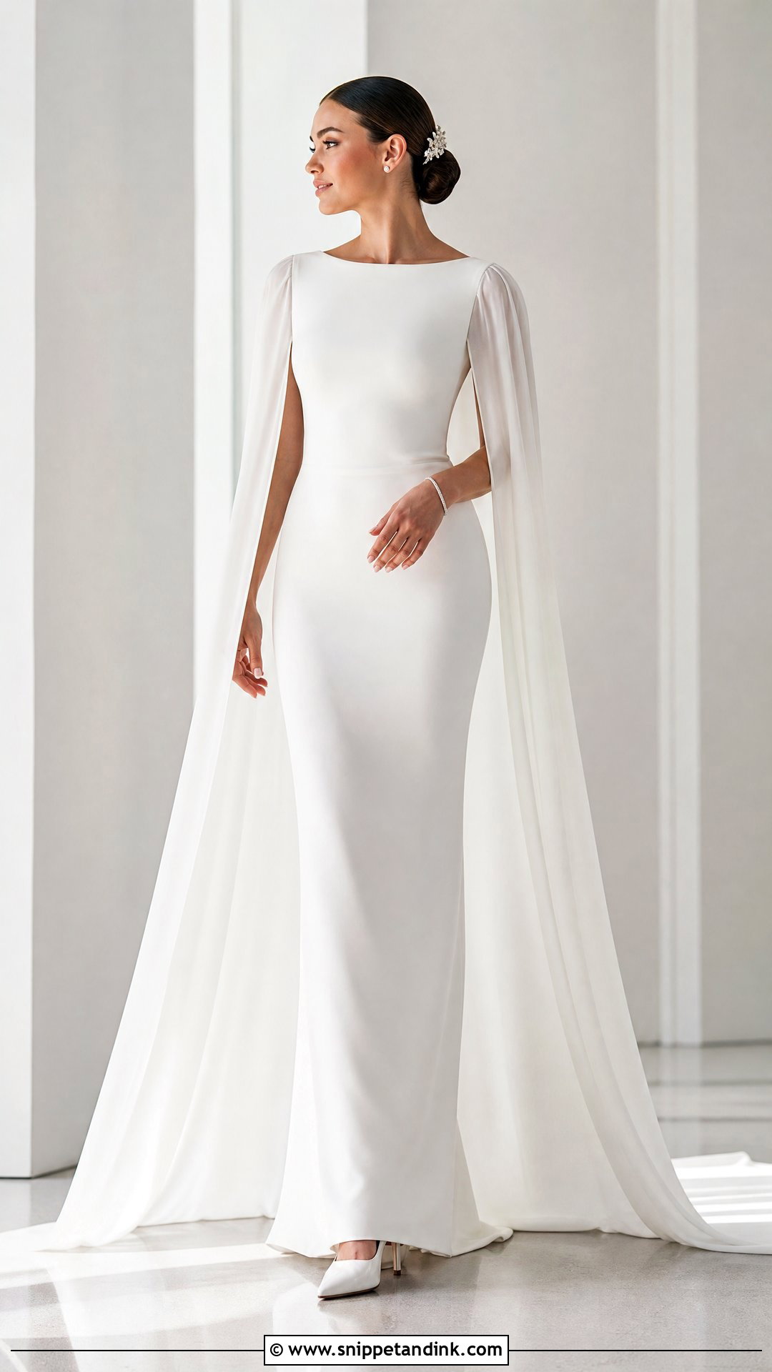 Cape Sleeve Wedding Dress - Snippet and Ink - 20 Womens Wedding Dresses