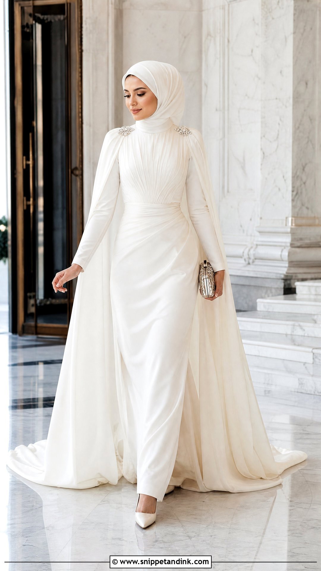 Cape Sleeve Wedding Dress With Hijab - Snippet and Ink - 20 Wedding Dresses with Hijab
