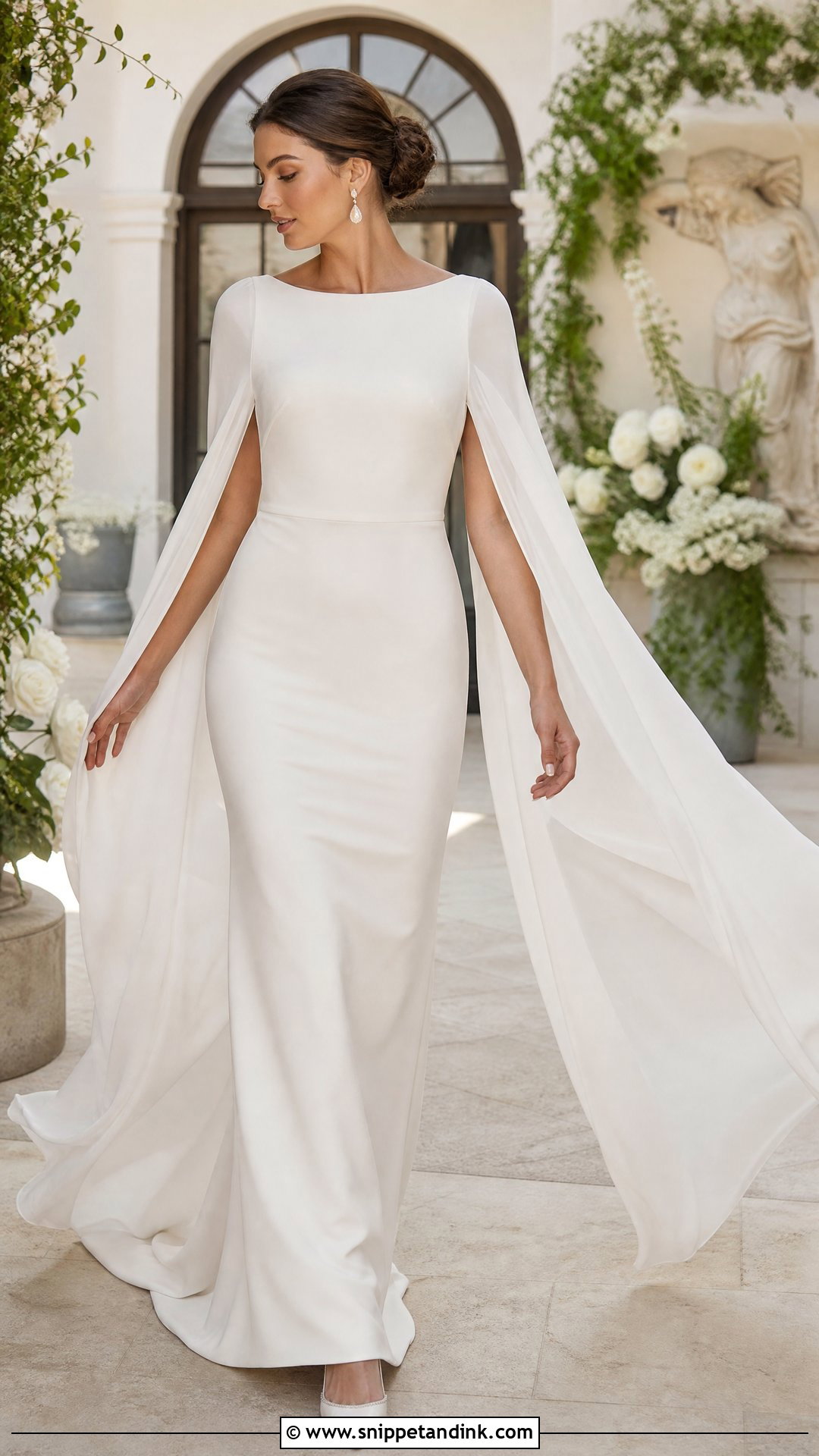 Cape Sleeve Wedding Dress With Pointed Heels - Snippet and Ink - 20 Top Wedding Dresses
