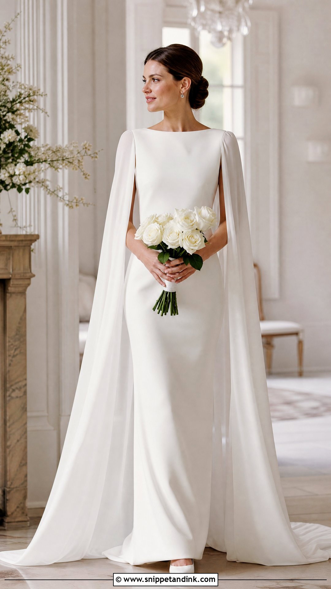 Cape Sleeve Wedding Gown - Snippet and Ink - 25 Elegant Wedding Gown Ideas