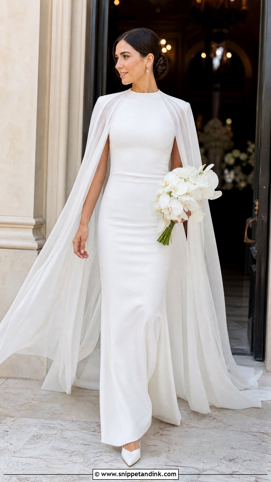 Cape Sleeve Wedding Gown - Snippet and Ink - 20 Wedding Gown Simple Classy Ideas