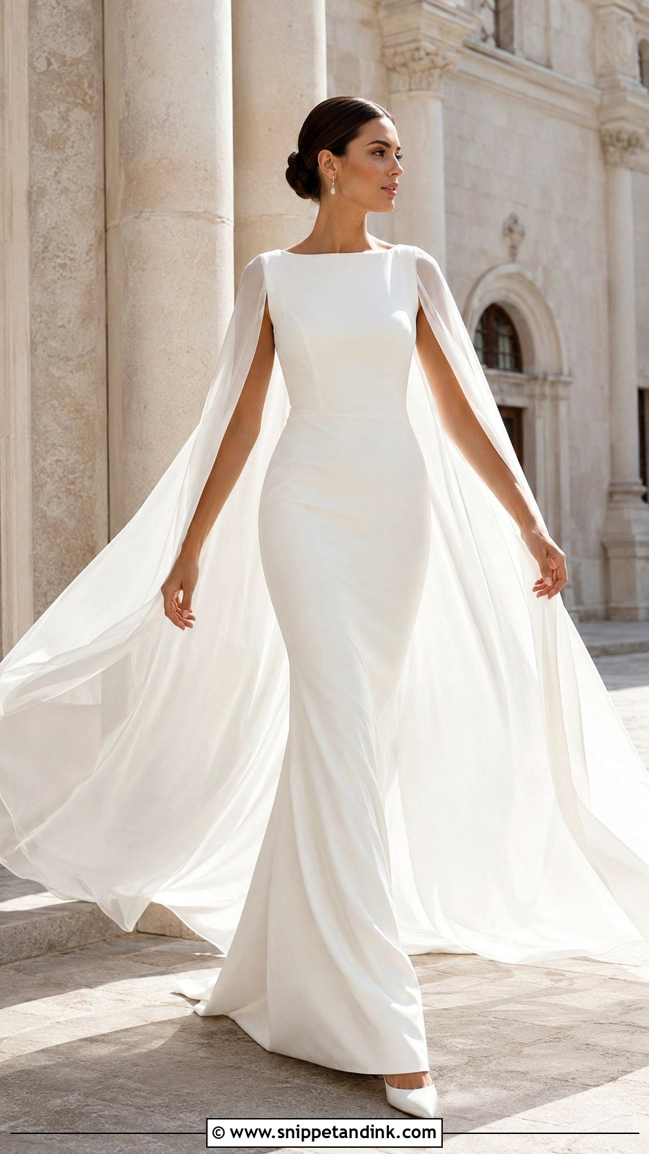 Cape Sleeve Wedding Gown - Snippet and Ink - 20 Latest Wedding Gowns Bridal Collection