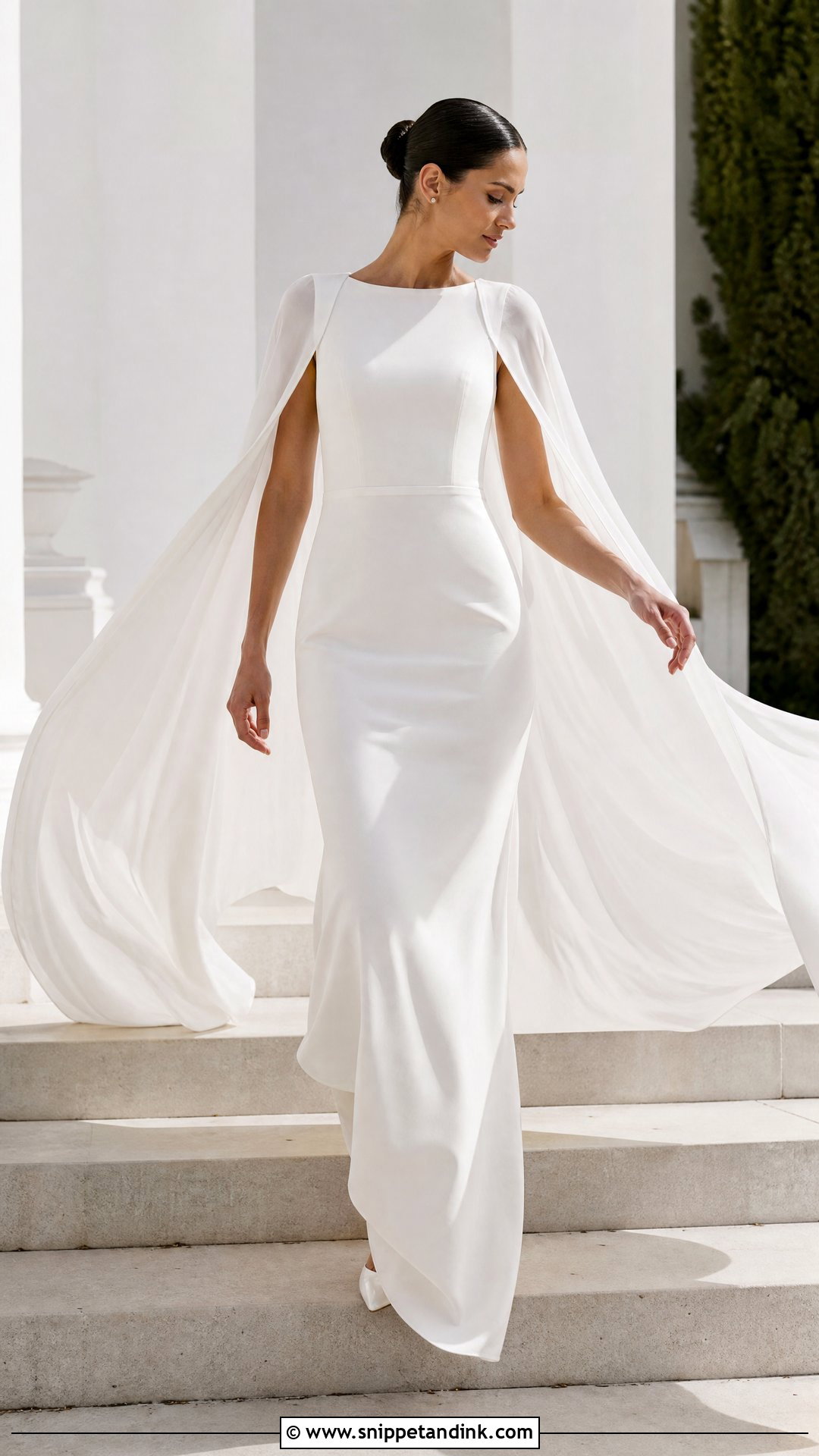 Cape Sleeve Wedding Gown - Snippet and Ink - 25 Dream Wedding Gown Ideas