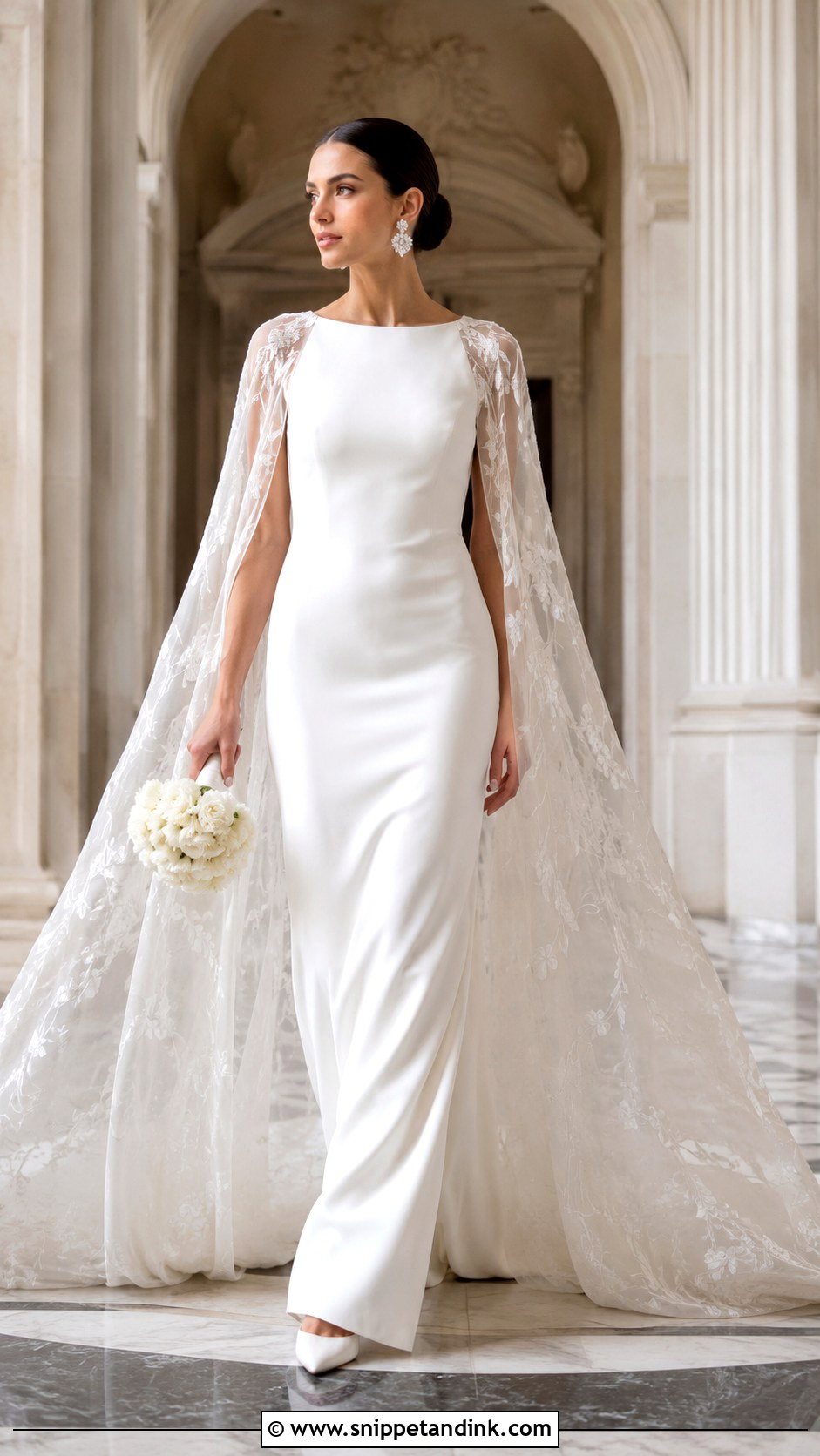 Cape Sleeve Wedding Gown - Snippet and Ink - 20 Haute Couture Wedding Gowns