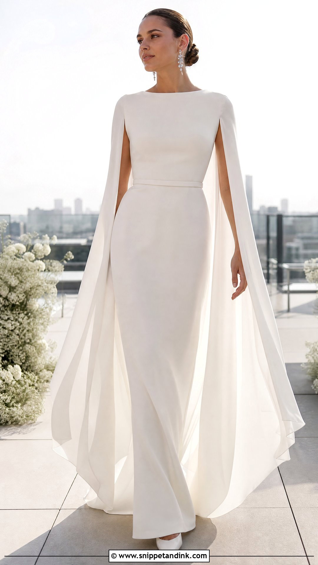 Cape Sleeve Wedding Gown - Snippet and Ink - 20 Wedding Gown 2025 Ideas