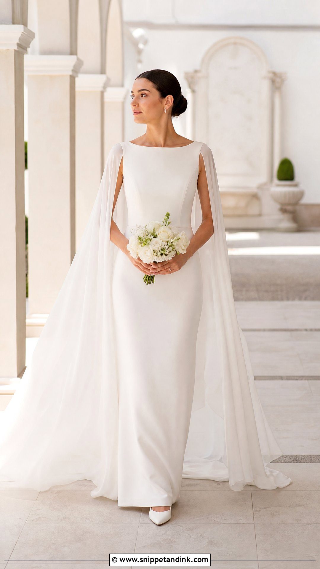 Cape Sleeve Wedding Gown - Snippet and Ink - 20 Wedding Gown Designs Brides