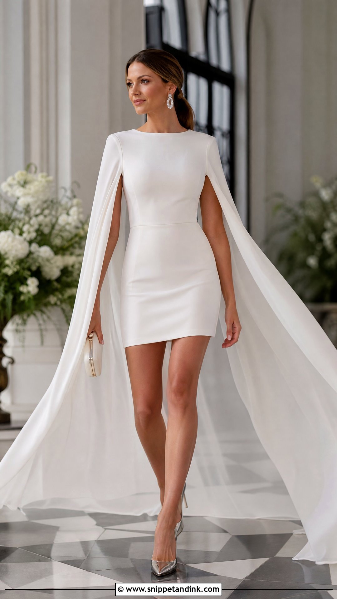 Cape Sleeve Wedding Party Dress - Snippet and Ink - 20 Wedding Dress Party Short Ideas