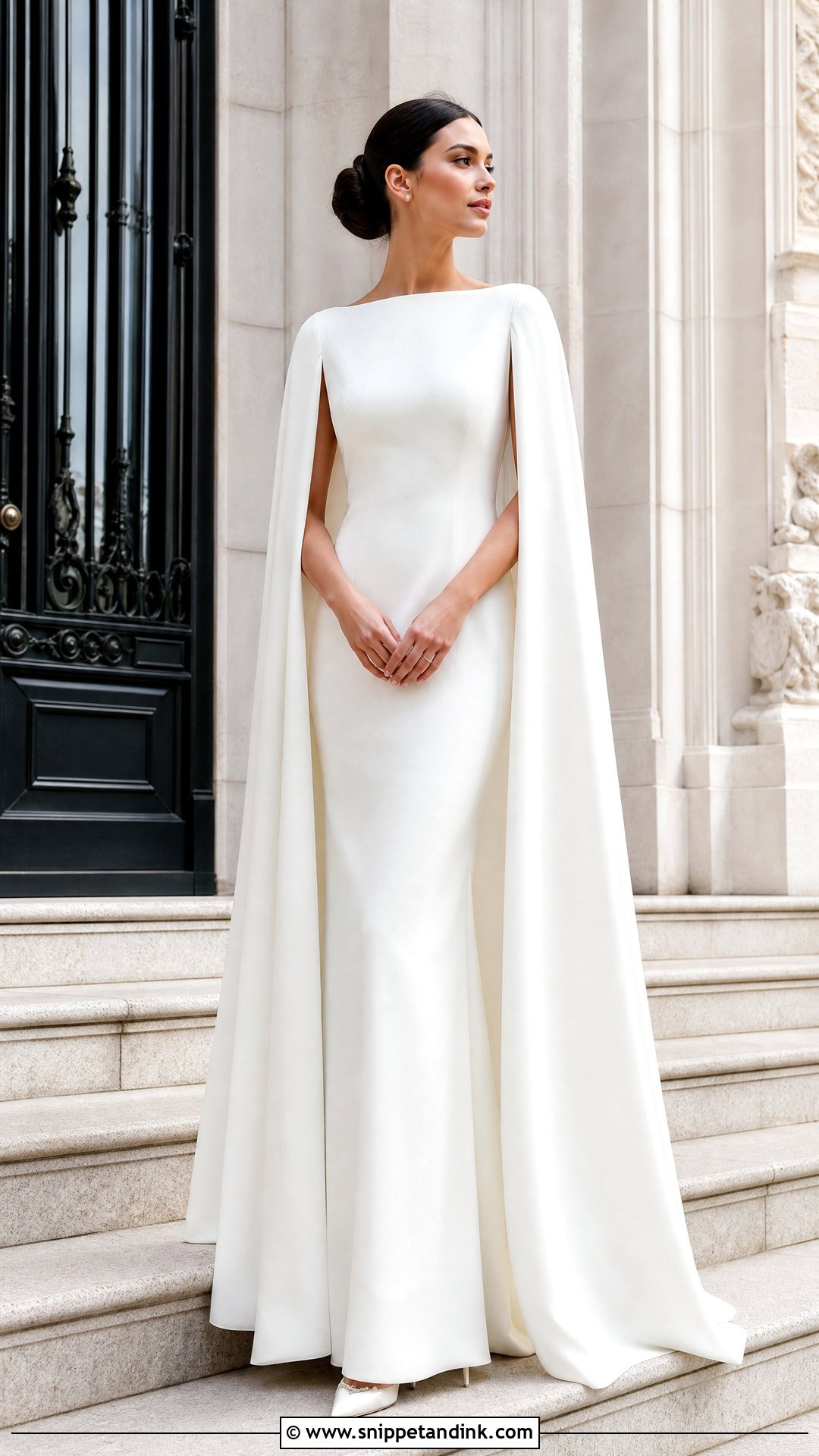 Cape Sleeve Winter Wedding Dress - Snippet and Ink - 20 Winter Wedding Dress with Sleeves